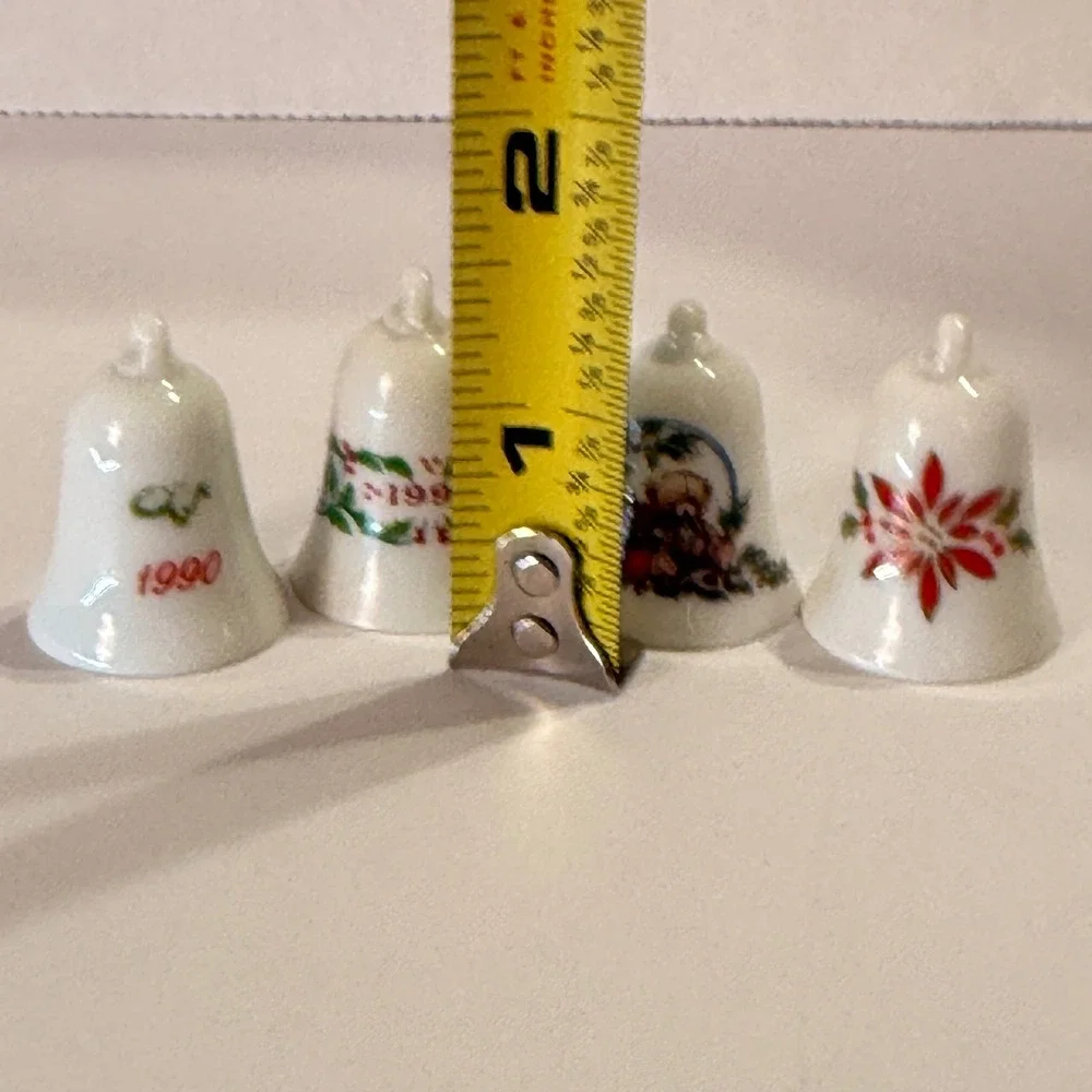 Hallmark Keepsake Miniature Thimble Bells 1990-1993 Series Set of 4 Boxed *